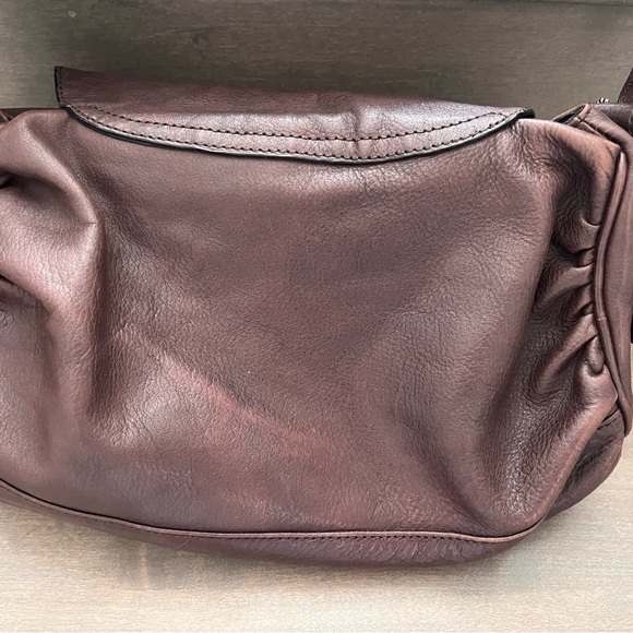 Danier Dark Brown-grey Leather Shoulder Bag good used condition - Picture 5 of 10